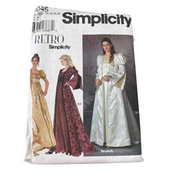 Simplicity 9045 Sewing Pattern Sizes 14-20 Bridgerton Regency Dress Retro NEW - Picture 1 of 6